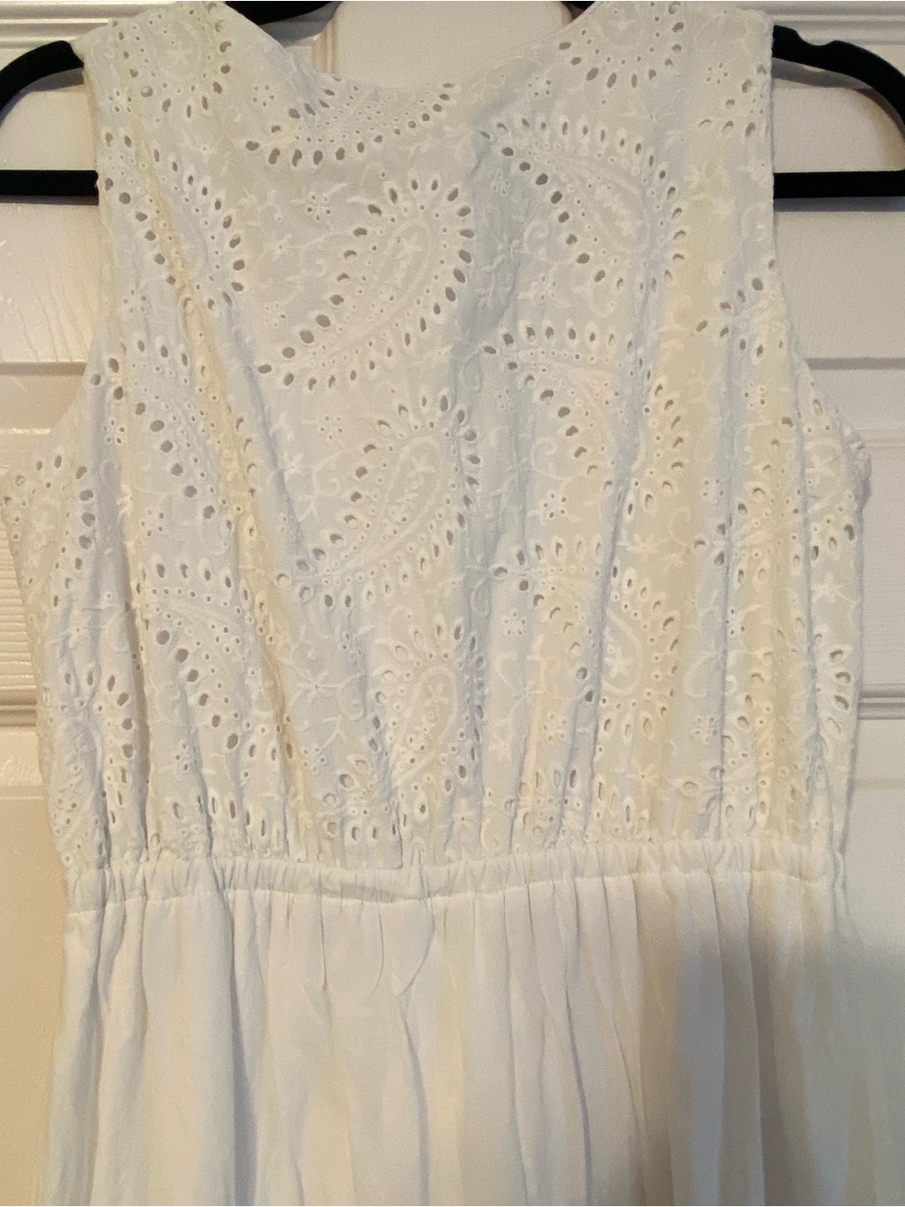 Reba White Eyelet Tiered Midi Dress - Picture 5 of 10